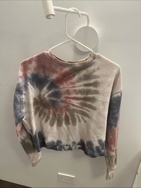wild fable Gray & Green Ribbed Crewneck Top